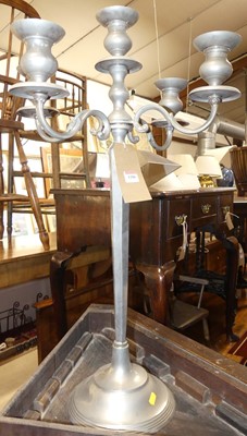 Lot 1186 - *A metal freestanding five branch candle stand,...