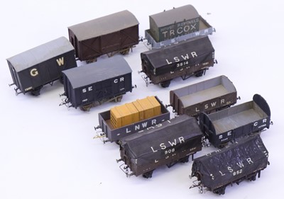 Lot 749 - Ten 00 gauge kit built wagons to include LSWR...