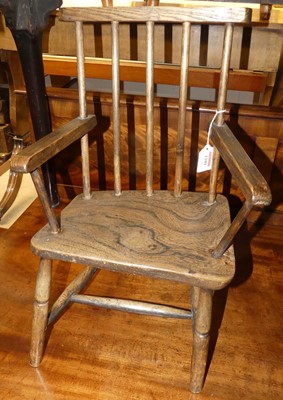 Lot 1189 - A rustic provincial child's elm and beech...