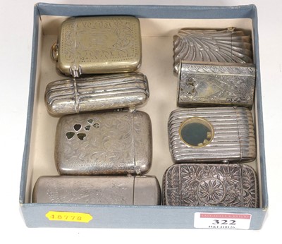 Lot 322 - A circa 1900 silver plated vesta case, of...
