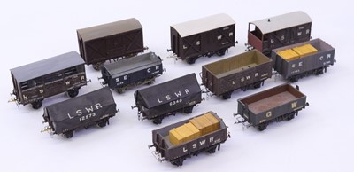 Lot 740 - 11 kit built 00 gauge wagons, to include LSWR...