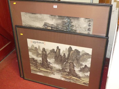 Lot 1088 - 20th century Chinese landscape watercolour...