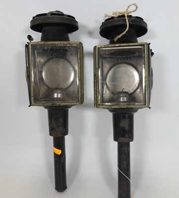 Lot 479 - A pair of late 19th century black painted...