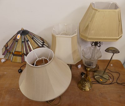Lot 485 - A collection of table lamps, to include a late...