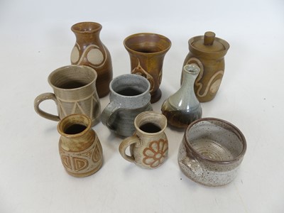 Lot 486 - A collection of studio pottery, to include a...
