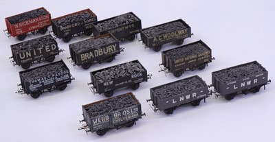 Lot 744 - 12 kit-built 00 gauge private owner coal...