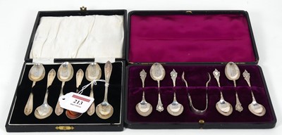 Lot 213 - A set of six George VI silver teaspoons, each...
