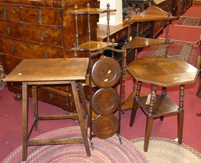 Lot 1197 - Occasional furniture, to include; an oak...