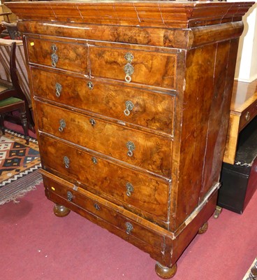 Lot 1198 - An 18th century figured walnut feather and...