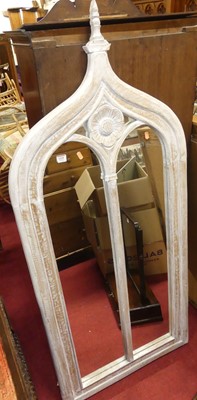 Lot 1215 - A contemporary limed hardwood lancet arched...