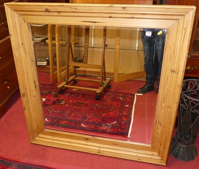Lot 1221 - A large pine framed square bevelled wall...