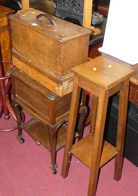 Lot 1236 - Occasional furniture, to include; an oak...