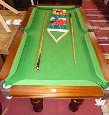 Lot 1238 - A 5ft 6" x 3ft baize lined snooker table, with...