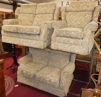 Lot 1241 - A contemporary floral fabric upholstered...