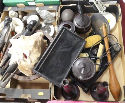 Lot 496 - A collection of items to include carved stone...