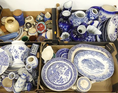 Lot 517 - A collection of blue & white transfer...