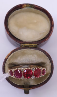 Lot 371 - An Edwardian 9ct gold rhodolite and diamond...