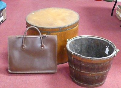 Lot 541A - A coopered oak bucket, having a swing handle,...