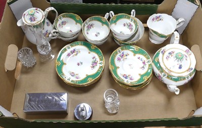 Lot 547 - A Paragon floral decorated part tea service,...