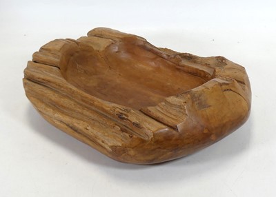 Lot 549 - A carved hardwood table bowl, of naturalistic...