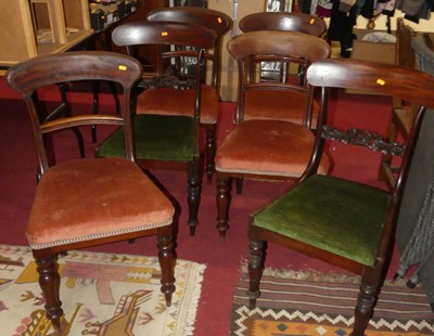 Lot 1276 - A set of four mid-Victorian mahogany balloon...