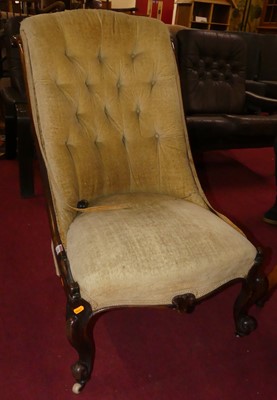Lot 1281 - *A mid-Victorian mahogany framed and fabric...
