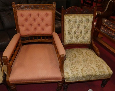 Lot 1282 - A late Victorian carved blond oak gentleman's...