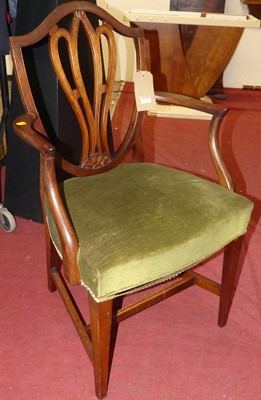 Lot 1283 - A 19th century mahogany single Heppelwhite...