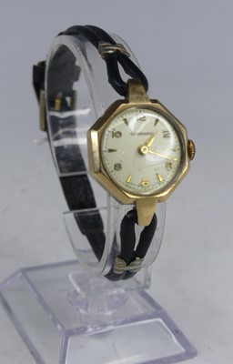 Lot 388 - A vintage Garrard lady's 9ct gold cased manual...
