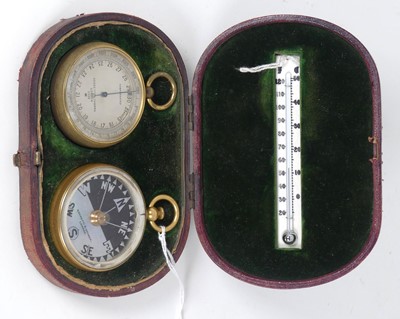 Lot 244 - A Negretti & Zambra gilt metal cased pocket...