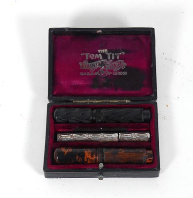 Lot 406 - A cased 'Tom Tit' three-piece pen set