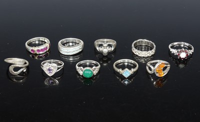 Lot 420 - A collection of modern silver and white metal...