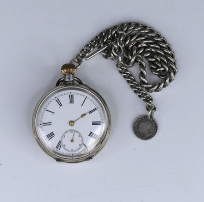 Lot 427 - A continental gent's silver cased open face...