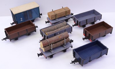 Lot 6 - G gauge 32mm, eight wagons to include a box...