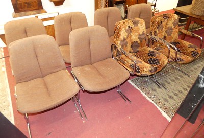 Lot 1286 - A set of eight 1970s Pieff tubular chrome...