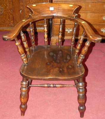 Lot 1295 - An early 20th century elm and fruitwood tub...
