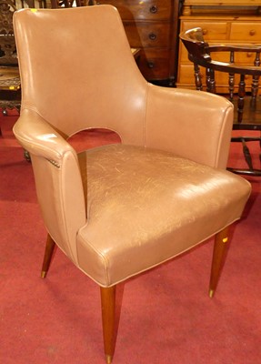 Lot 1296 - A 1970s vinyl upholstered and further studded...