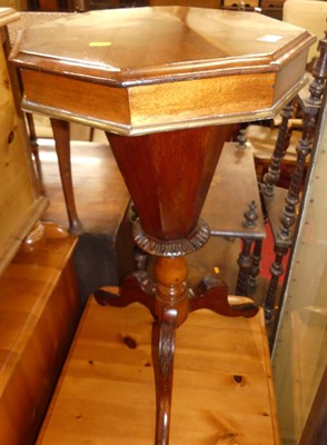 Lot 1318 - A mid-Victorian mahogany octagonal hinge top...