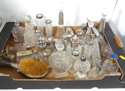 Lot 439 - A large collection of assorted silver topped...