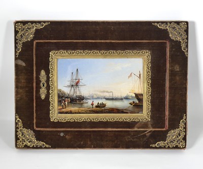 Lot 442 - A 19th century document case being velvet...