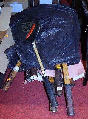 Lot 573 - A collection of vintage tennis rackets by...