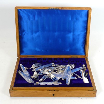 Lot 204 - A set of twelve Victorian silver fish knife...