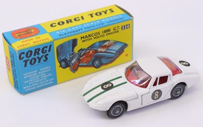 Lot 1263 - Corgi Toys No. 324 Marcos 1800 GT comprising...