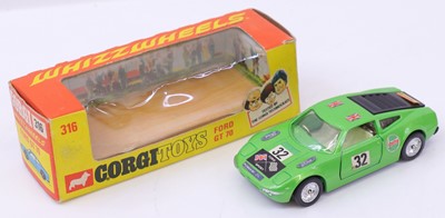 Lot 1261 - Corgi Toys, 316 Ford GT70 with metallic lime...