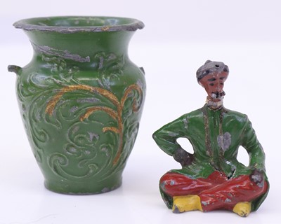 Lot 1544 - Britains lead Ali Baba Jar and Arab set,...