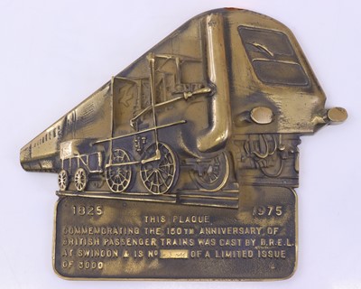 Lot 25 - Brass commemorative plaque depicting...