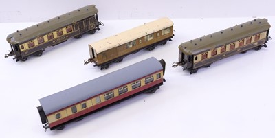 Lot 167A - Four O-gauge bogie coaches: B/Lowke by...
